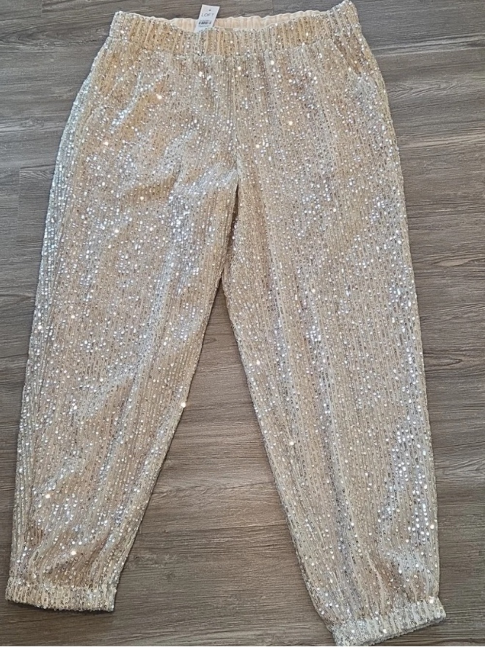 Sequin Sparkle Jogger Pants Size Medium - Picture 3 of 10